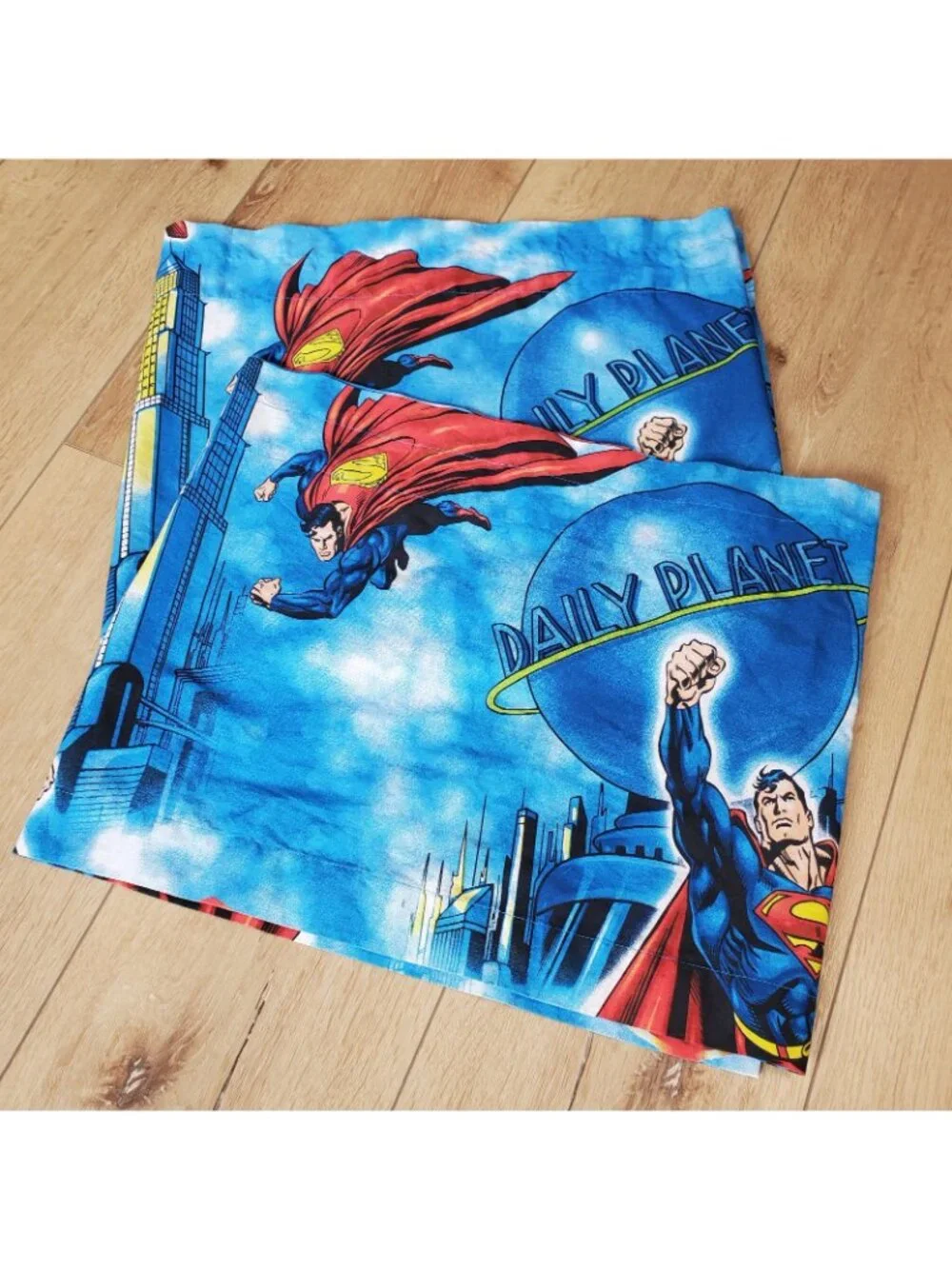 SUPERMAN Daily Planet Gotham DC Comics Window Valance Curtain Set Lot Of 2 83x16